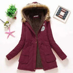 Women's Parka Fleece-Lined Mid-Length Faux-Fur Hood