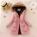 Women's Parka Fleece-Lined Mid-Length Faux-Fur Hood