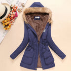 Women's Parka Fleece-Lined Mid-Length Faux-Fur Hood