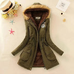 Women's Parka Fleece-Lined Mid-Length Faux-Fur Hood