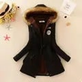 Women's Parka Fleece-Lined Mid-Length Faux-Fur Hood