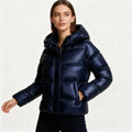 Women's Puffer Jacket Lightweight Quilted Hood & Side Pockets