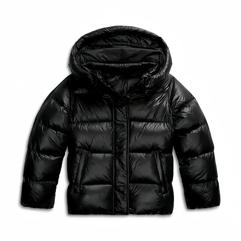 Women's Puffer Jacket Lightweight Quilted Hood & Side Pockets