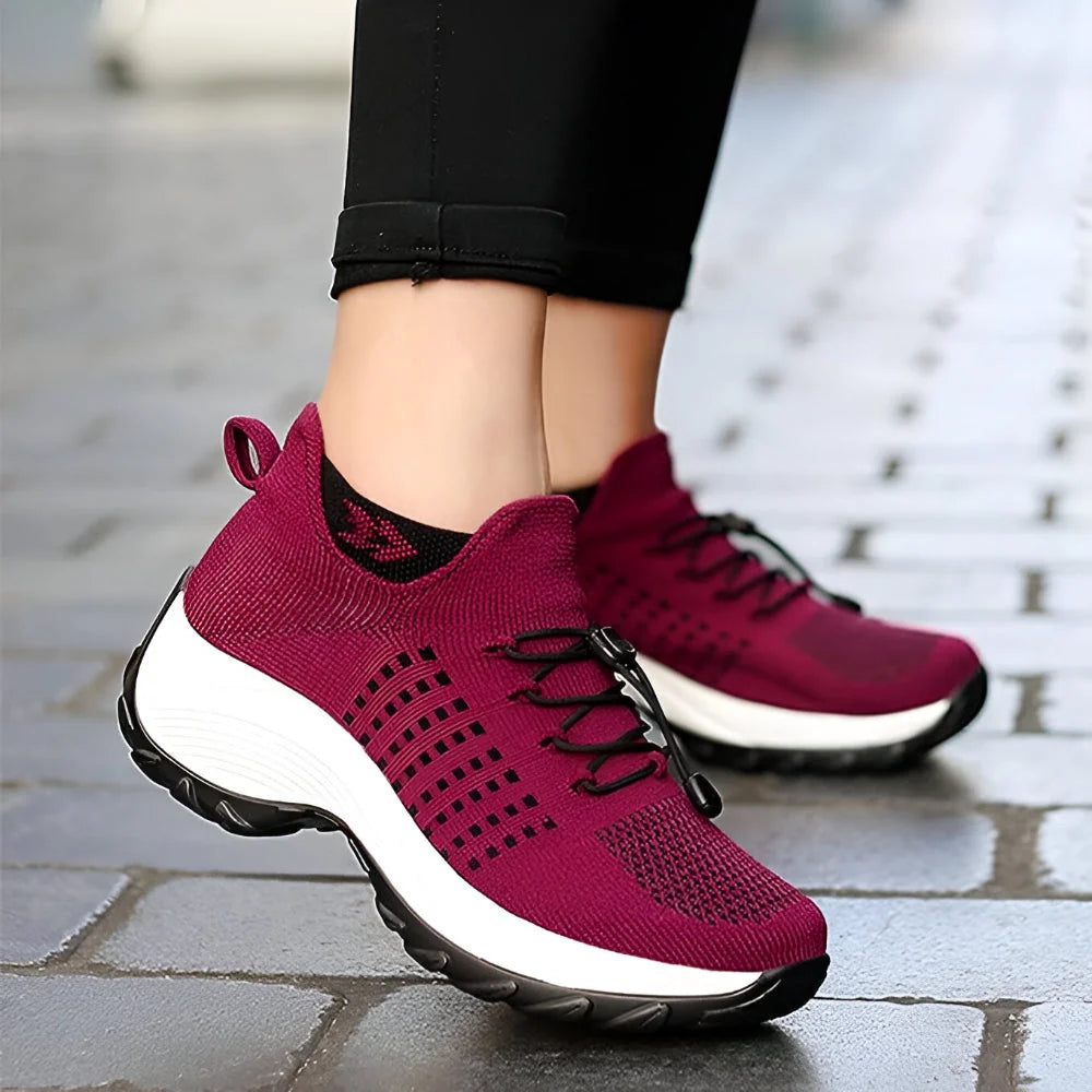 Women's Running Shoes Wide Toe Box Slip-On Motion-Shaped Sole