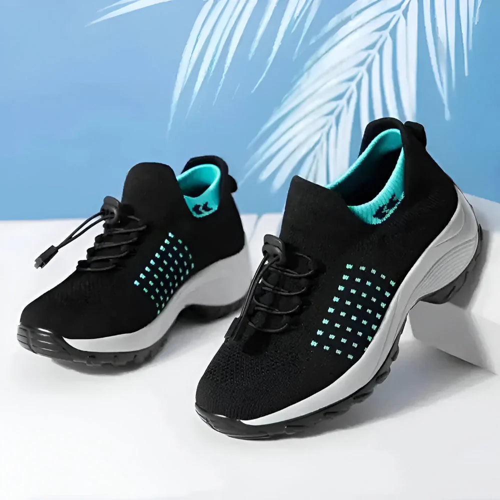 Women's Running Shoes Wide Toe Box Slip-On Motion-Shaped Sole