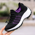 Women's Running Shoes Wide Toe Box Slip-On Motion-Shaped Sole
