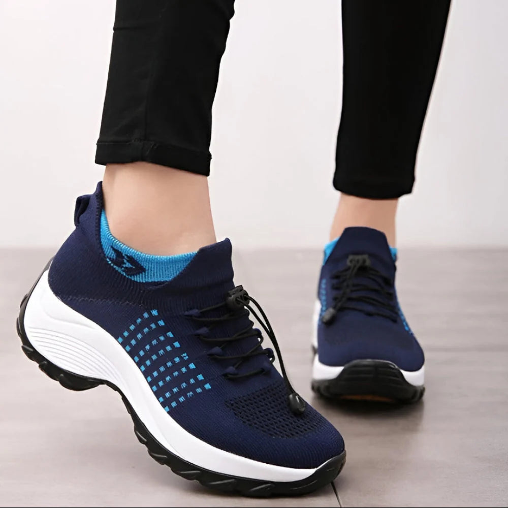 Women's Running Shoes Wide Toe Box Slip-On Motion-Shaped Sole