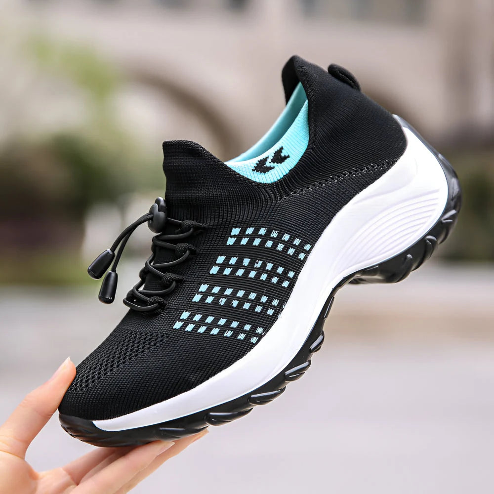Women's Running Shoes Wide Toe Box Slip-On Motion-Shaped Sole