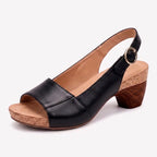 Women's Sandals Faux Leather Rubber Sole Contoured Footbed
