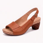 Women's Sandals Faux Leather Rubber Sole Contoured Footbed
