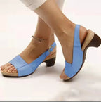 Women's Sandals Faux Leather Rubber Sole Contoured Footbed