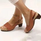 Women's Sandals Faux Leather Rubber Sole Contoured Footbed