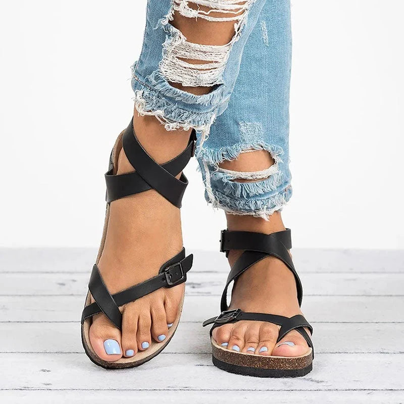 Women's Sandals Genuine Leather Breathable Flat Sole