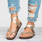 Women's Sandals Genuine Leather Breathable Flat Sole