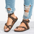 Women's Sandals Genuine Leather Breathable Flat Sole