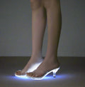 Women's Sandals Transparent PVC LED Kitten Heel