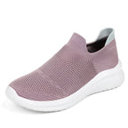 Women's Slip-On Sneakers Laceless Breathable Mesh Cushioned Sole
