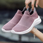 Women's Slip-On Sneakers Laceless Breathable Mesh Cushioned Sole