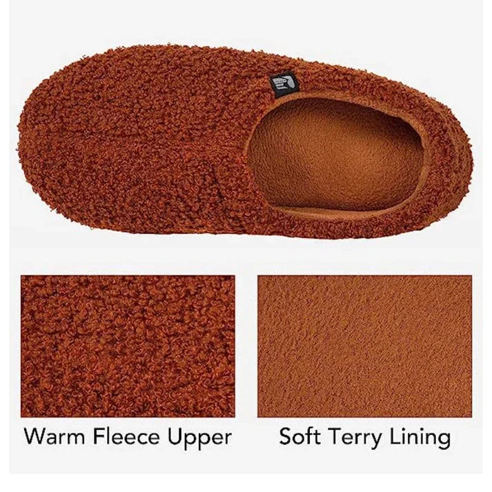 Women's Slippers Sherpa Fleece Memory Foam & Rubber Sole