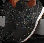 Women's Sneakers Glitter Finish Lace-Up & Cushioned Midsole