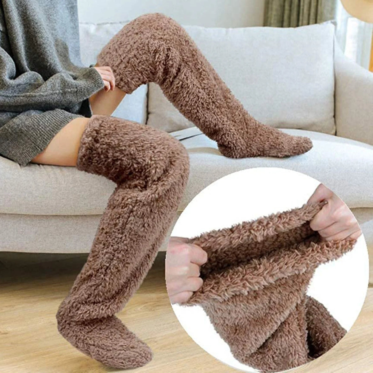 Women's Socks Fleece-Lined Elastic Cuff Machine Washable