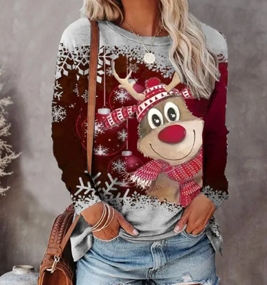 Women's Sweater Christmas Motif Flattering Fit