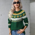 Women's Sweater Classic Nordic Pattern Relaxed Fit