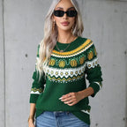 Women's Sweater Classic Nordic Pattern Relaxed Fit