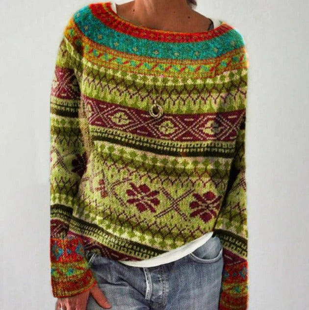 Women's Sweater Nordic Pattern Relaxed Fit & Cozy Warmth