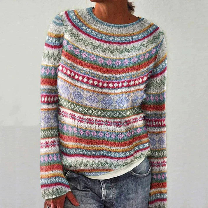 Women's Sweater Printed Soft Knit & Flattering Fit