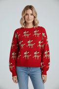 Women's Sweater Reindeer Jacquard Oversized Knit