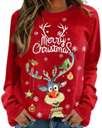 Women's Sweater Reindeer Print Soft Knit