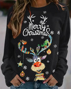 Women's Sweater Reindeer Print Soft Knit
