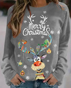 Women's Sweater Reindeer Print Soft Knit