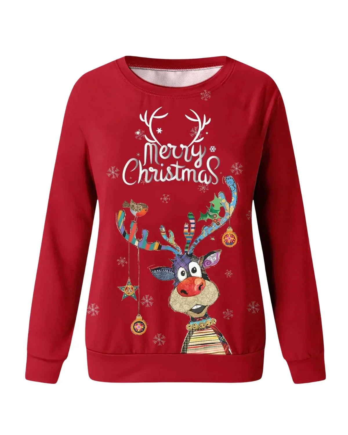 Women's Sweater Reindeer Print Soft Knit