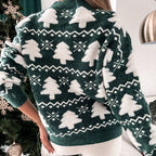Women's Sweater Soft Knit Christmas Tree Motif