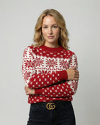 Women's Sweater Soft Knit Festive Snowflake