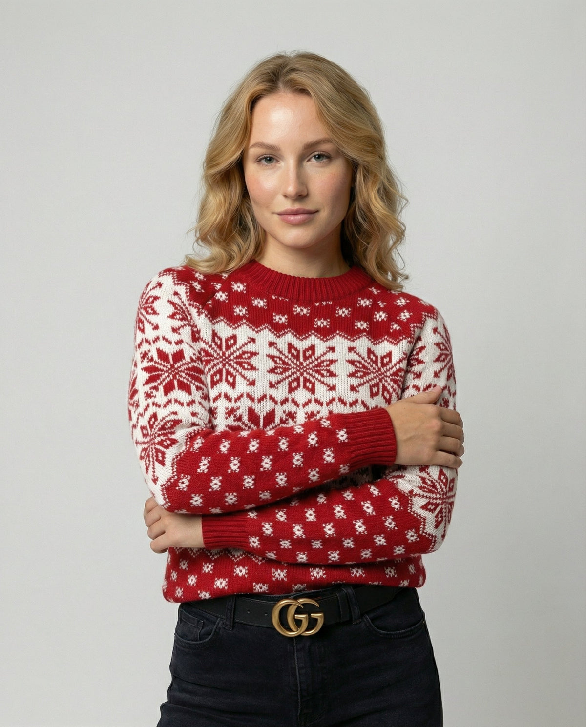 Women's Sweater Soft Knit Festive Snowflake