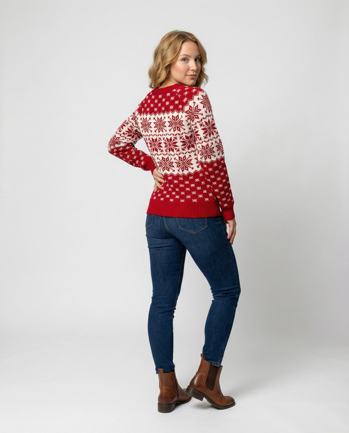 Women's Sweater Soft Knit Festive Snowflake