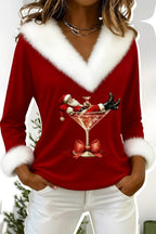 Women's Sweater Soft Plush Festive Motif Relaxed Fit