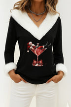 Women's Sweater Soft Plush Festive Motif Relaxed Fit