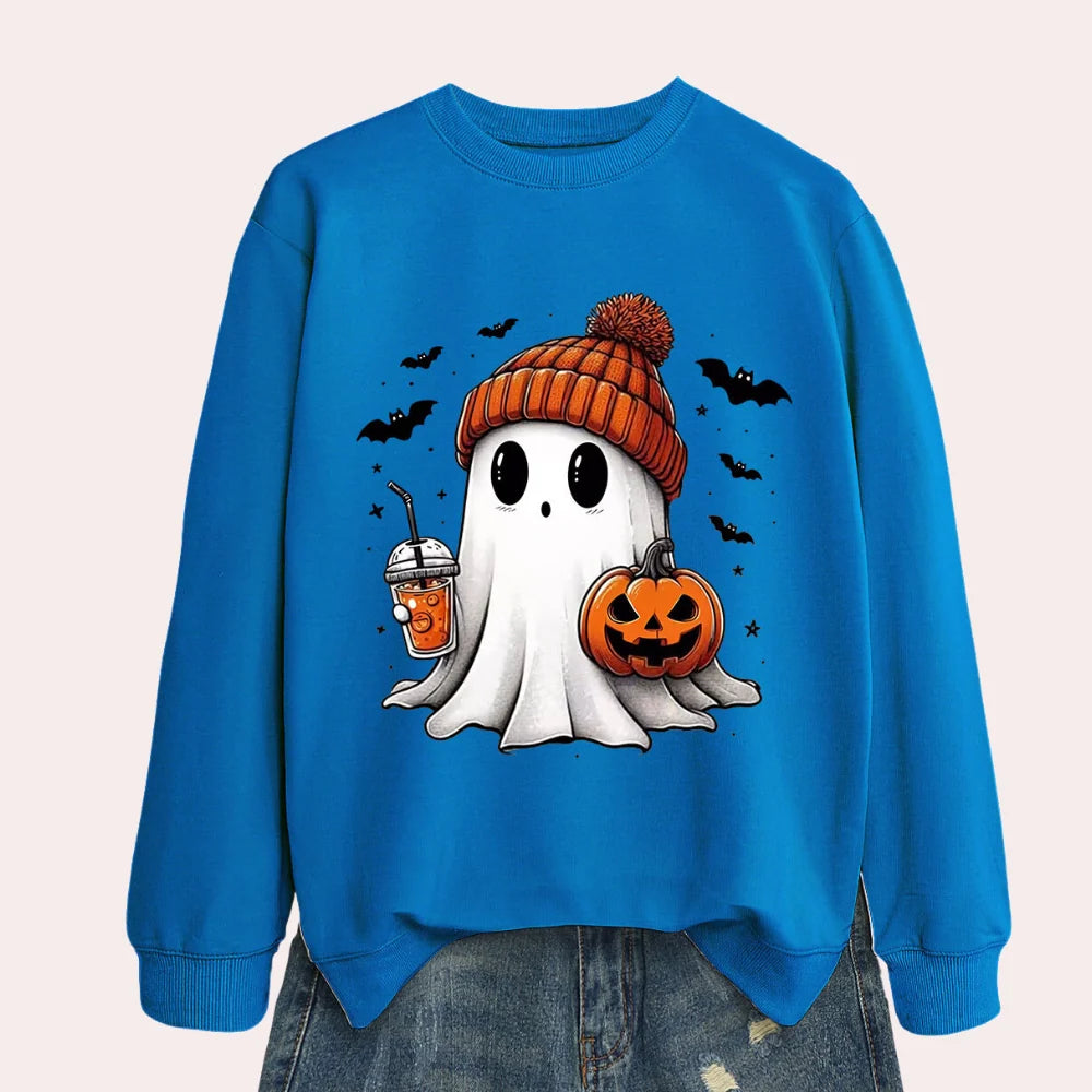Women's Sweatshirt Halloween Print Comfort Fit Polyester Cotton