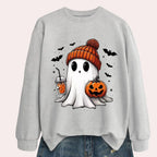 Women's Sweatshirt Halloween Print Comfort Fit Polyester Cotton
