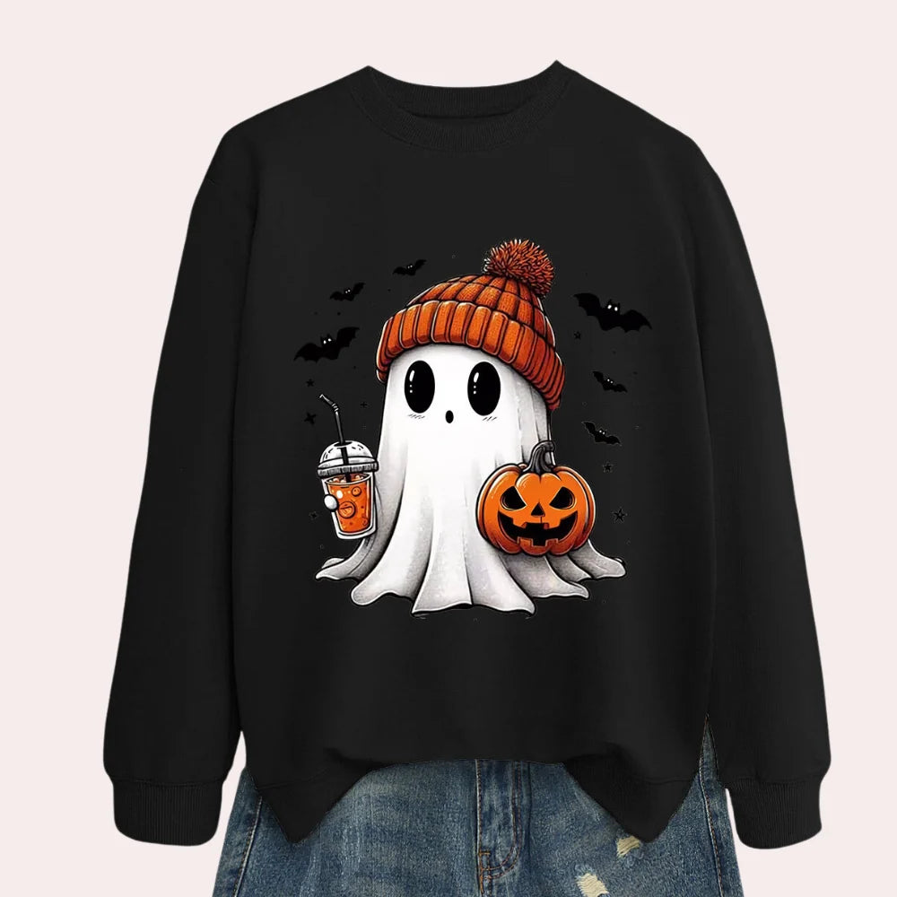 Women's Sweatshirt Halloween Print Comfort Fit Polyester Cotton