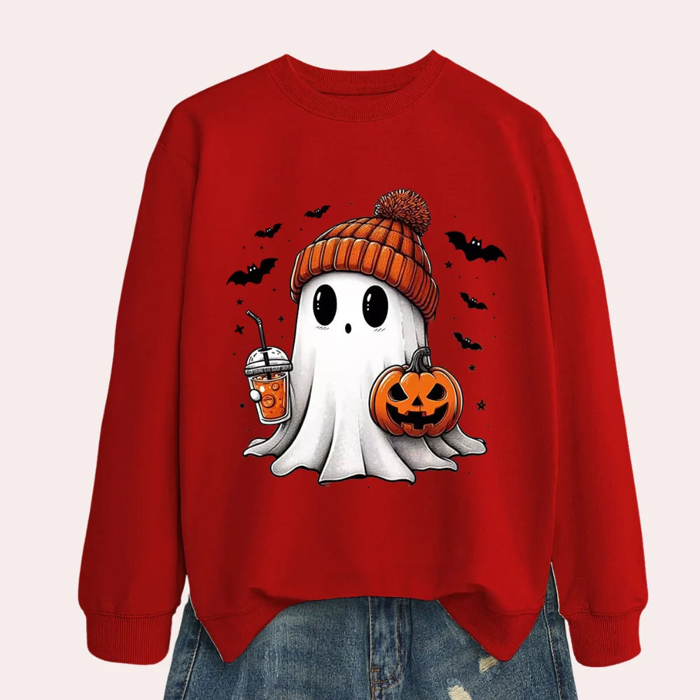 Women's Sweatshirt Halloween Print Comfort Fit Polyester Cotton
