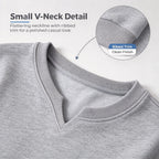 Women's Sweatshirt Lightweight Knit Notched V-Neck Ribbed Cuffs