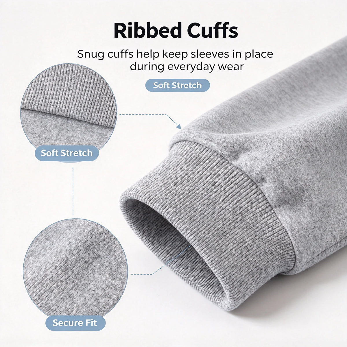 Women's Sweatshirt Lightweight Knit Notched V-Neck Ribbed Cuffs