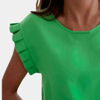 Women's T-Shirt Flutter Sleeves Soft Breathable Fabric