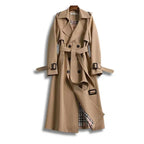 Women's Trench Coat Belted Tailored Water-Repellent