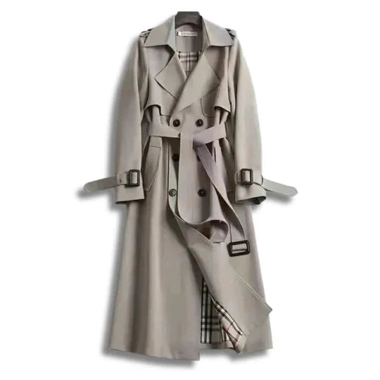 Women's Trench Coat Belted Tailored Water-Repellent